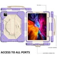 thumbnail image 3 of SOATUTO For iPad Air 6th , iPad Air 5th Gen Case 2022/ iPad Air 4th Generation Case 2020 10.9" iPad Pro 11 inch Armor Case 3rd 2021 2nd 2020 1st 2018 Built in Pencil Holder - - Purple+White, 3 of 6