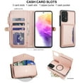 thumbnail image 2 of Decase 2-in-1 Detachable Magnetic Wallet Case Compatible with Samsung Galaxy A53 5G, Shockproof PU Leather Flip Cover with Card Slots,Cash Pocket,Zipper Purse,Crossbody Strap,RFID Blocking,Rosegold, 2 of 8