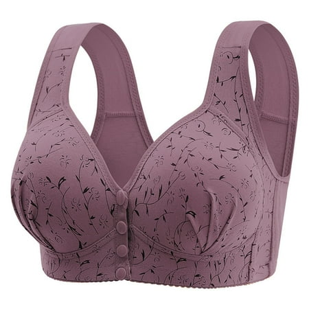YHGFVOKJ Bras for Women Front Side Lace Gathering Adjustment Yoga Sleep Edge Underwear without Steel Ring Movement Comfort-strap Seamless Large Bra Strapless Bra for Big Bust Purple 38