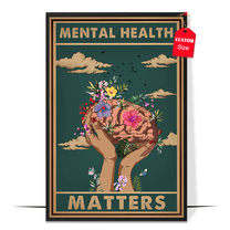LOLUIS Mental Health Matters Poster, Vintage Mental Health Awareness Posters, Therapy Counseling Wall Art Home Office Decor DS3