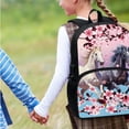 thumbnail image 4 of Yuyamidu Horse Backpack for Kids with Lunch Bag Cherry Blossom Book Bags for Girls 8-10/10-12 Years Old Blue Pink Schoolbag and Lunch Box Pencil Bag Water Bottle Bag 4 PCS School Bookbag Set, 4 of 7