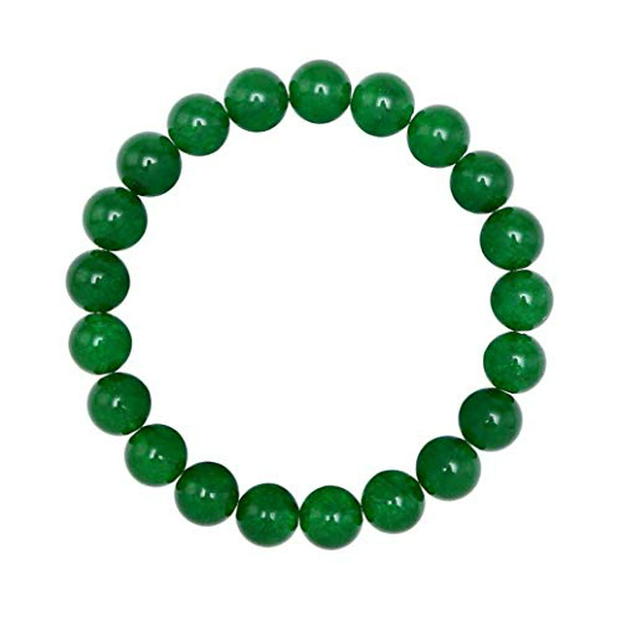 Real Natural Green Jade Gemstone Beaded Bracelet 7.5 inch Stretch Bracelet Chakras Healing Crystal Stone Jewelry Energy Quartz Rock GB8 B54 Walmart