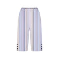 thumbnail image 5 of Brqkzdu Women Bermuda Shorts Mid Rise Floral Print Casual Knee Length Shorts Comfy Straight Leg Side Split Button Lounge Shorts with Pockets, 5 of 5