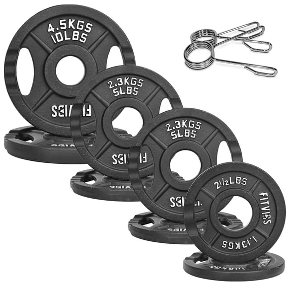 Set de discos de pesas para barra Fitvids 20,5 kg con agarre de 2"