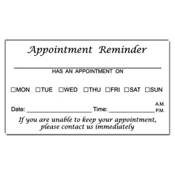appointment reminder business cards (3.5x2 16pt) pack of 50