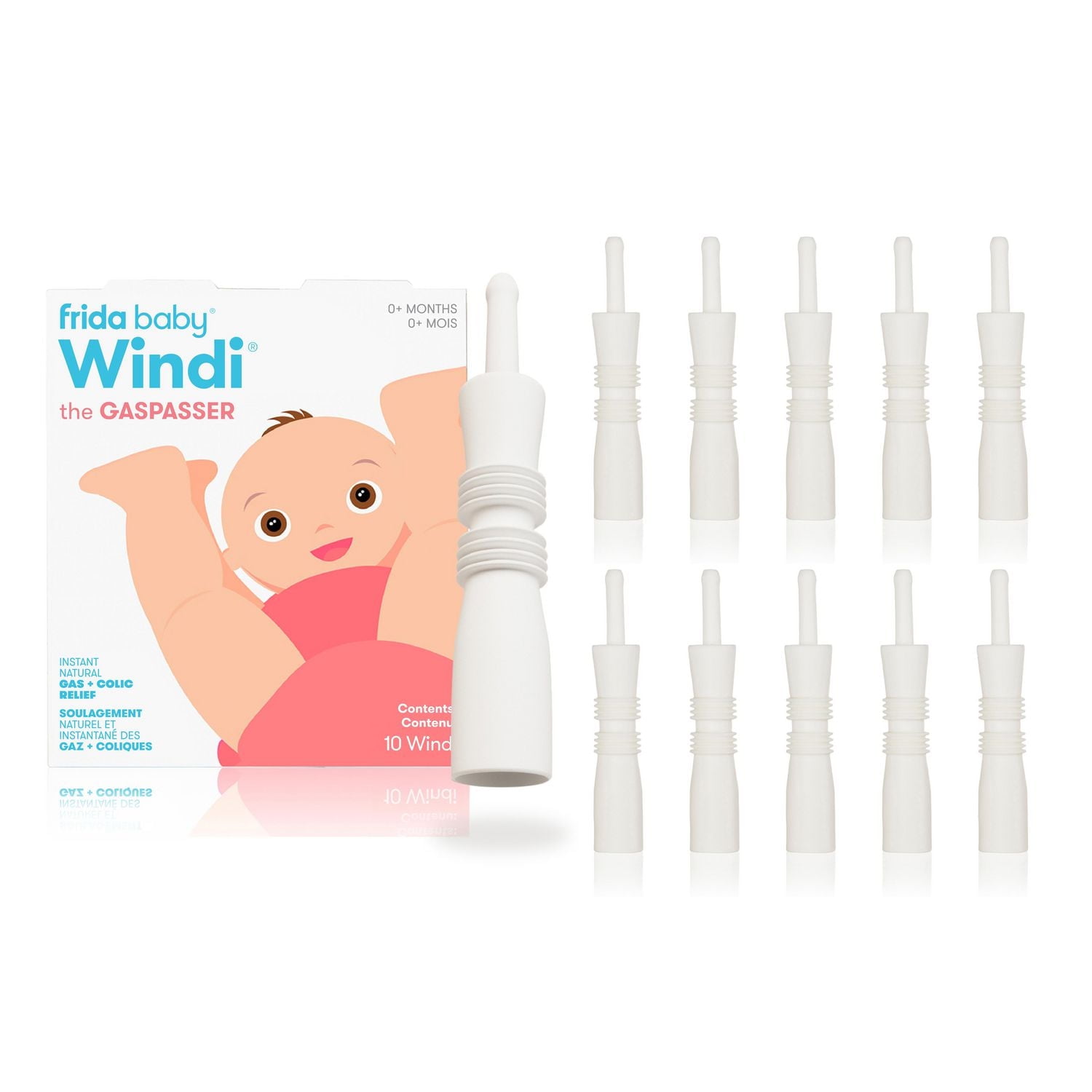 Frida Baby Windi The GasPasser, Natural Colic and Gas Relief, Infant Gas Drops Alternative for Stomach Relief, 10 Count, 10 Count