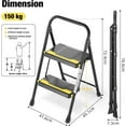 thumbnail image 5 of 2 Step Ladder, Heavy-Duty Pass 800lb Capacity Test, Wide Anti-Slip Steps & Secure Handrail Compact, Folding Step Stool Portable Design for Home, Kitchen, Office, Pantry, Closet Use, Black, 5 of 18