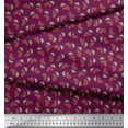 thumbnail image 2 of Soimoi Silk Fabric Leaves & Strawberry Fruits Printed Fabric 1 Yard 42 Inch Wide, 2 of 3