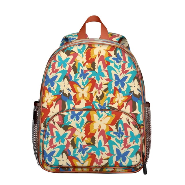 Constellation Butterfly Student Backpack – Night Sky Pattern with Watercolor Wings and Floral Fantasy Aesthetic Design