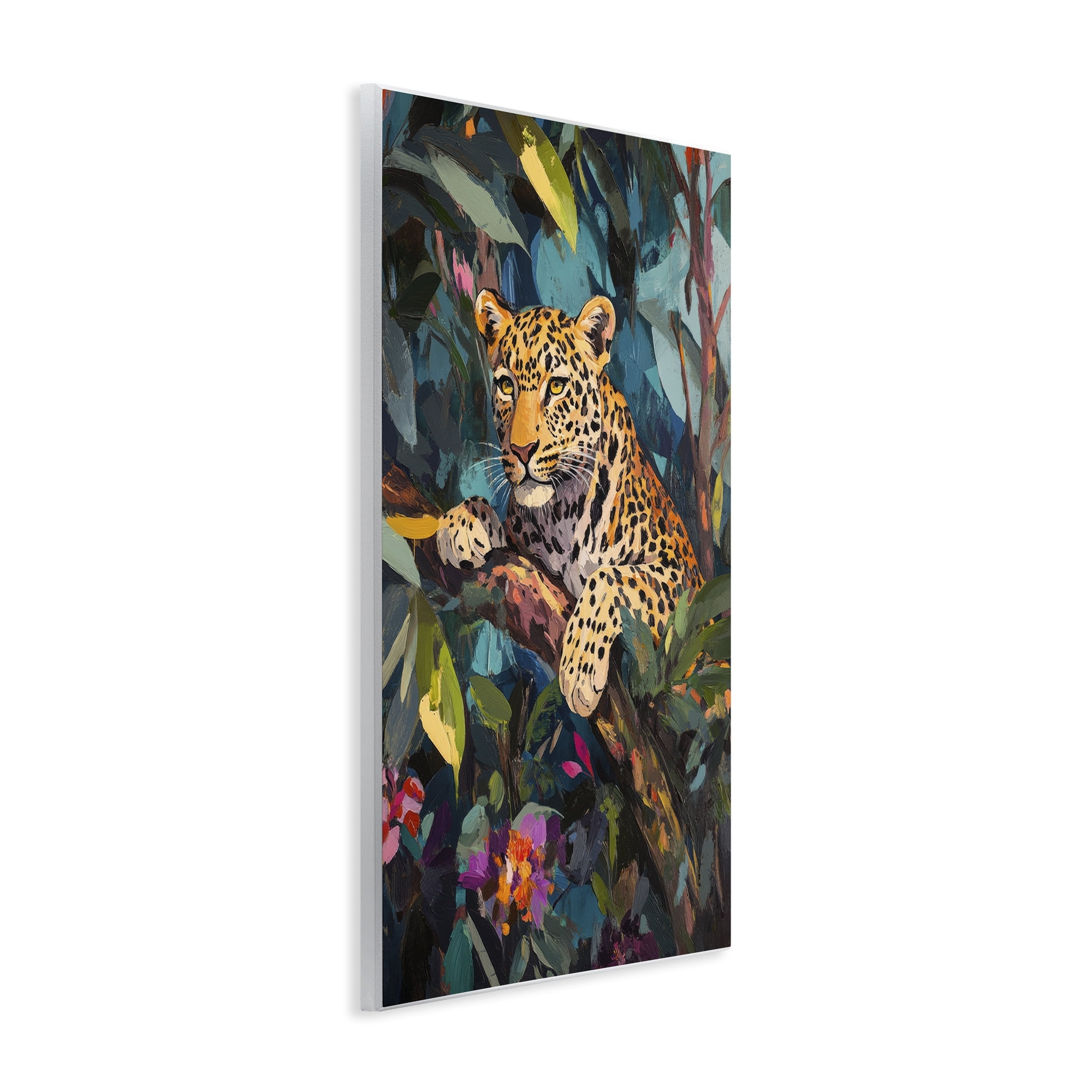 Stupell Industries One The Wild Side Leopard Wall Plaque Art, design by Petal Prints Design