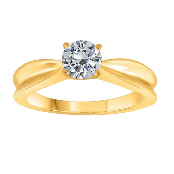 1/2 Carat 10K White, Yellow & Rose Gold Solitaire Diamond Engagement Ring