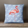 thumbnail image 2 of S4Sassy Decorative Pink Flamingo Print Square Cushion Cover Throw Tropical Pillow Case- Choose Size, 2 of 4