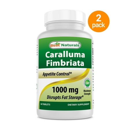2 Pack Best Naturals Caralluma Fimbriata (Non-GMO) 1000 mg 60 Tablets (Total 120