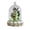 A001- A, variant on Spooky Halloween Decorations Light Up Glass Cloche with Base, Indoor Halloween Decor with Skeleton, Pumpkin and Witch Hat Accent for Haunted House Home Party