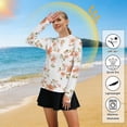 thumbnail image 5 of FORMRS Womens Long Sleeve Shirts UPF 50+ Sun Protection Quick Dry Fishing Hiking Tops, Size S-2XL, Orange Floral Blooms, 5 of 8