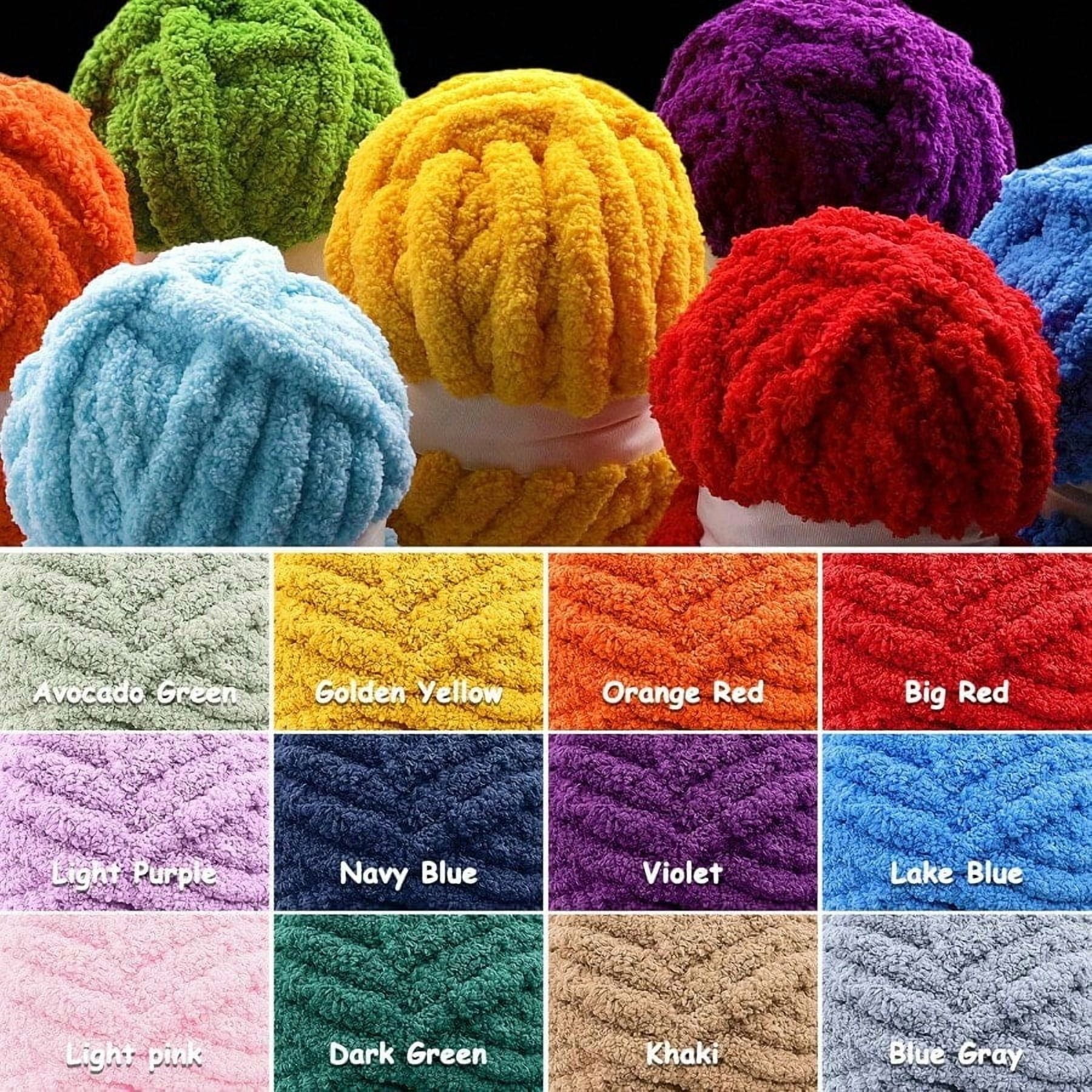 8 Pcs Chunky Yarn for Hand Knitting Chunky Chenille Yarn for Crocheting Fluffy Yarn for Crochet Jumbo Yarn for Hand Knitting 28.4 yds 7.7 oz of er Bulky Yarn Big Red