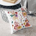 thumbnail image 6 of Square Throw Pillow Covers with Core, Animal Christmas Hand Drawn Pillows for Sofa Beds, 16"x16", 6 of 9