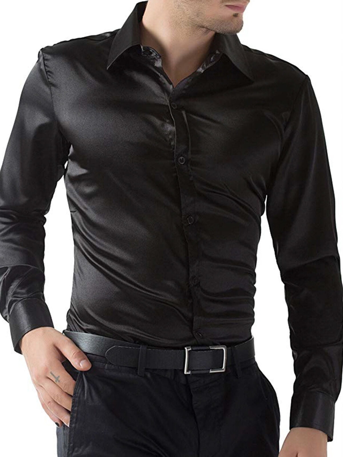 Black Silk Shirt Mens Clearance Seller, Save 68% | jlcatj.gob.mx