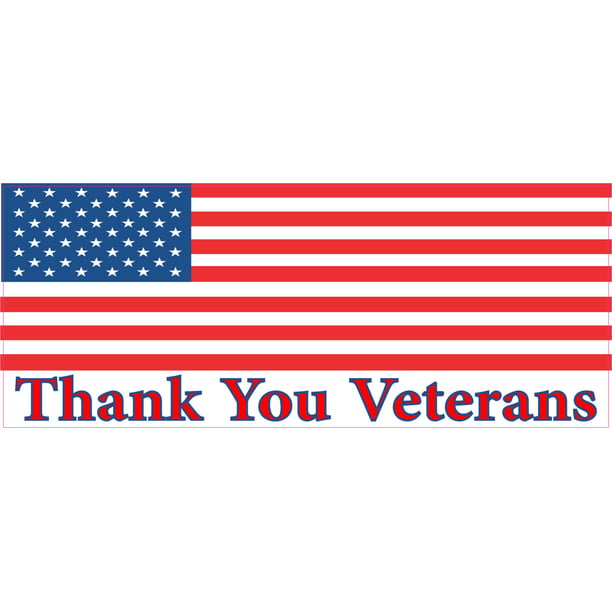 10inx4in Thank You Veterans Bumper Sticker Vinyl Patriotic Decal ...
