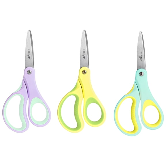 LIVINGO 3-Pack 6-Inch Pointed Tip Scissors for Craft, Classroom, and Home Use
