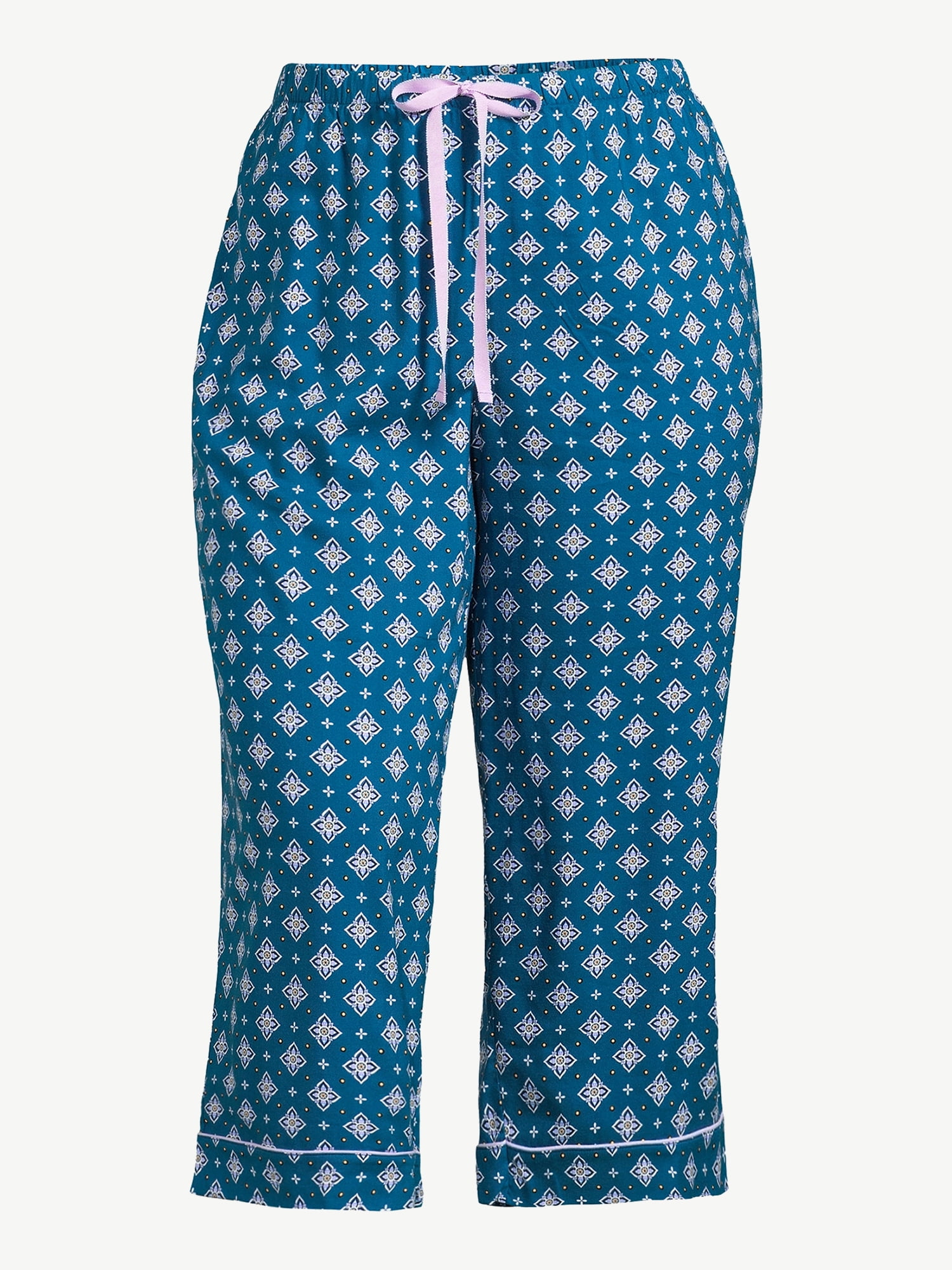 Joyspun Women's Woven Cropped Pajama Pants, Sizes S to 3X