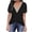 Black, variant on Lolmot Women's Casual Short Sleeve V Neck Lace Trim Top Boho Pullover Blouse Shirt Summer Loose Casual Floral Print T-Shirts Tops