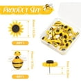 thumbnail image 3 of HUIANER 30 Pcs Resin Sunflower Bee Push Pins Thumb Tacks Cork Board Decorative Push Pins, 3 of 8