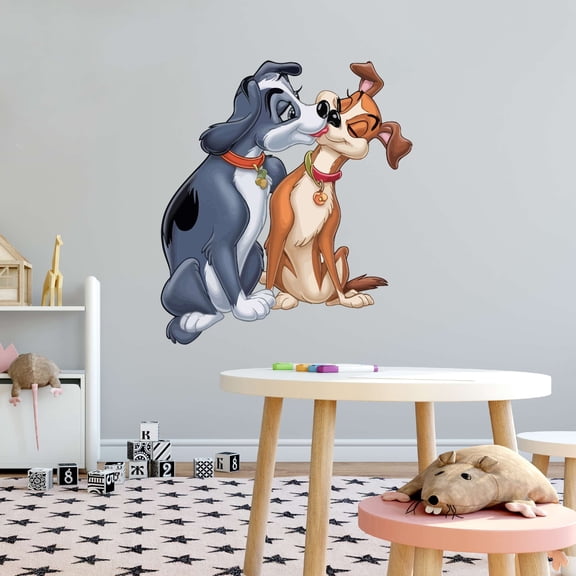 Children Cute Animal Wall Decal Decoration Lady Tramp Cute Kids Movie Cartoon Dog Characters Lasts Years and Easily Removable - Size: 9 In(W) x 10 In(H)