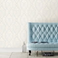 thumbnail image 2 of A-Street Prints Sausalito Light Blue Beaded Lattice Wallpaper, 20.5-in by 33-ft long roll, 2 of 5