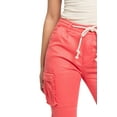 thumbnail image 7 of American Bazi Women's High Waist Cropped Colored Cargo Jogger Pants RJJ3645 - Coral - Small, 7 of 7