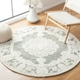 thumbnail image 2 of SAFAVIEH Micro-Loop Antonio Medallion Area Rug, Grey/Ivory, 4' x 6', 2 of 10