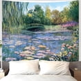 thumbnail image 3 of Monet Water Lilies Tapestry Green Floral Plant Tapestries Aesthetic Monet Wall Art Posters Nature Flower Garden Landscape Tapestrys for Bedroom Living Room Dorm, 3 of 7