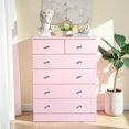 thumbnail image 2 of GZXS 6 Drawer Dresser, Chest of Drawers, Clothes Storage Organizer for Bedroom, Living Room, Easy Assembly, Pink, 2 of 7