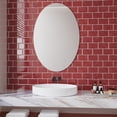 thumbnail image 6 of VEELIKE Red Peel and Stick Backsplash Waterproof Subway Kitchen Backsplash Red Peel and Stick 12''x12'' Tile 6 Sheets Removable Renter Friendly Backsplash Stick on Tiles for Kitchen Wall Bathroom, 6 of 8