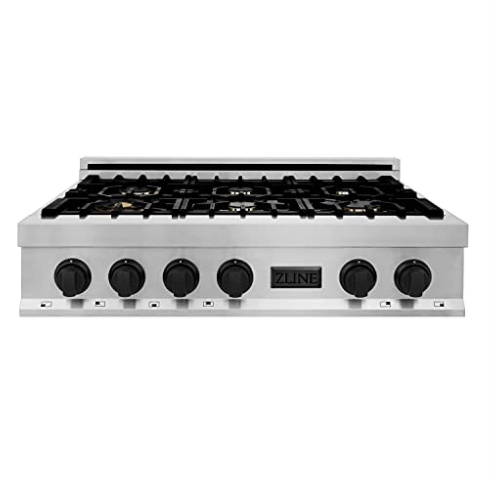 ZLINE 36 in. Autograph Edition Rangetop in Stainless Steel with Matte Black Accents (RTZ-36-MB)