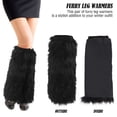 thumbnail image 3 of Deago Womens Faux Fur Leg Warmer Winter Sexy Furry Fuzzy Long Boot Cuffs Cover (Black), 3 of 9