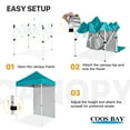 thumbnail image 5 of COOS BAY 5x5 Outdoor Portable Canopy Tent with One Removable Sunwall, Pop up Canopy with Carry Bag, Turquoise, 5 of 8