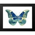 thumbnail image 2 of Bosco, Julia 14x12 Black Modern Framed Museum Art Print Titled - Butterfly in Aqua I, 2 of 5