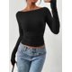 thumbnail image 4 of Camiseta PRETTYGARDEN Otoño 2025 con Laterales Fruncidos Crop Top L, 4 of 8