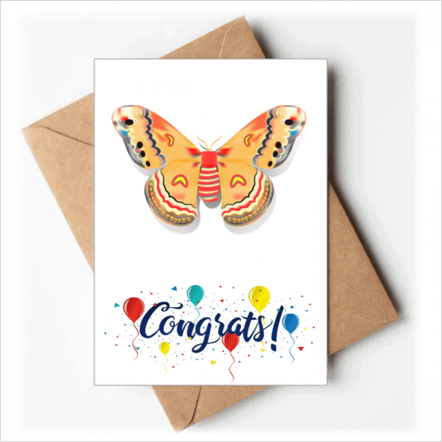 3D cometa chino mariposa en color naranja Sobre de la Carta de felicitación de la tarjeta de matrimonio