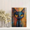 thumbnail image 2 of Qisvanset 12x16 Inch Colorful Abstract Cat Canvas Wall Art, Whimsical Kitty Pet Lover Home Decor, 2 of 5