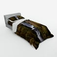 thumbnail image 2 of Ambesonne Exotic Bedding Set 3 Pcs, Wooden Bridge Forest, Twin, Green Brown White, 2 of 2