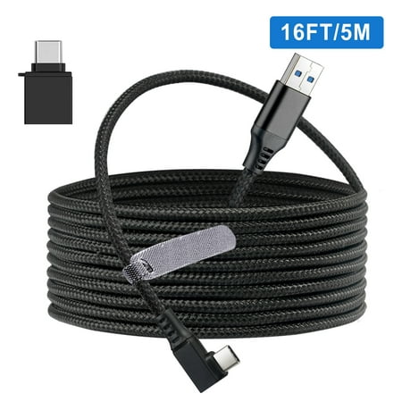USB 3.2 to USB C for Oculus Quest 2 Link Cable, Romanda 16FT/5M Nylon Braided Link Cable, 16FT/5M High-Speed Data Transfer Charging Cable Compatible for Oculus/Meta Quest 2 VR Headset