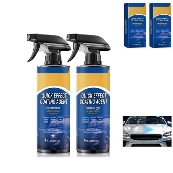 Car Coating Spray – Fast-Acting Ceramic Wax Polish, All-in-One Waterless Wash & Scratch Repair, Removes Oil Film, Boosts Gloss & Hydrophobic Protection(RL 2 PCS)