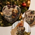 thumbnail image 4 of syligr Heart Christmas Dog Ornaments for Tree Decor, Forest Animal Hanging Decor for Mantel Window Wreath, Vintage Christmas Pendant with Paild Bow for Home, Holiday Party Decor Gift, 3.15", 4 of 7
