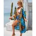 thumbnail image 2 of EDOLYNSA Tie-dye Kimono Cover-up for Women Open Front Summer Cardigan Long Sleeve Bathing Suit Coverups, 2 of 7