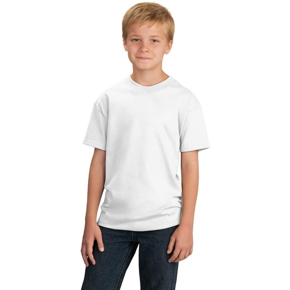Port Company Youth 5.4-oz Cotton T-Shirt White XL.