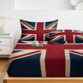 thumbnail image 6 of Twin XL Size Fitted Sheet Set - British Flag 2 Piece Bedding Sets 16" Deep Pocket Fitted Sheet with 1 Pillowcases, Vintage United Kingdom England Uk Flag Brushed Microfiber Hotel Luxury Bed Sheets, 6 of 9