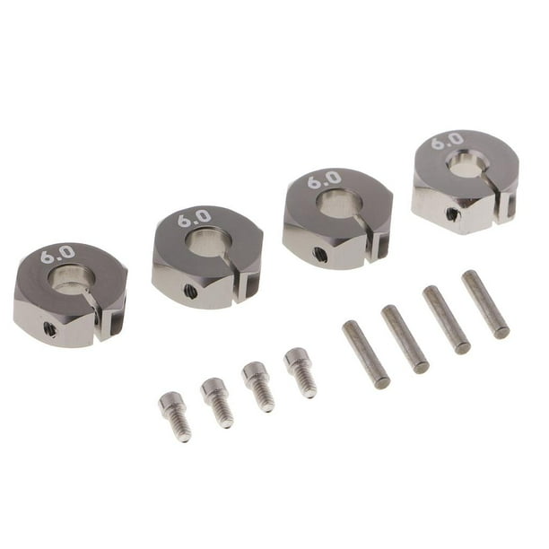 Adaptador de rueda de 12 mm con cubo de llanta hexagonal para Traxxas Slash RC Auto 1/10 gris