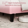 thumbnail image 2 of Estructura de cama con plataforma tapizada en gamuza y cabecero acolchado ajustable, soporte resistente, antideslizante y silencioso, no requiere somier, fácil de armar - Tamaño individual, rosa, 2 of 8